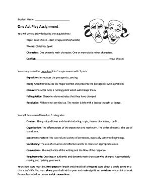 one act play template.